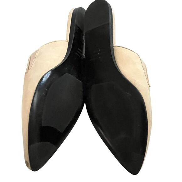 Jenni Kayne Oiled Leather Mule Size 37 US 7 Suede Point Toe Natural Minimalist - Picture 8 of 13